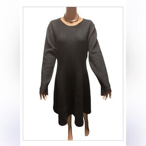 By MM Black Dress XL Slimming Fit Flare Hem Modest Styling